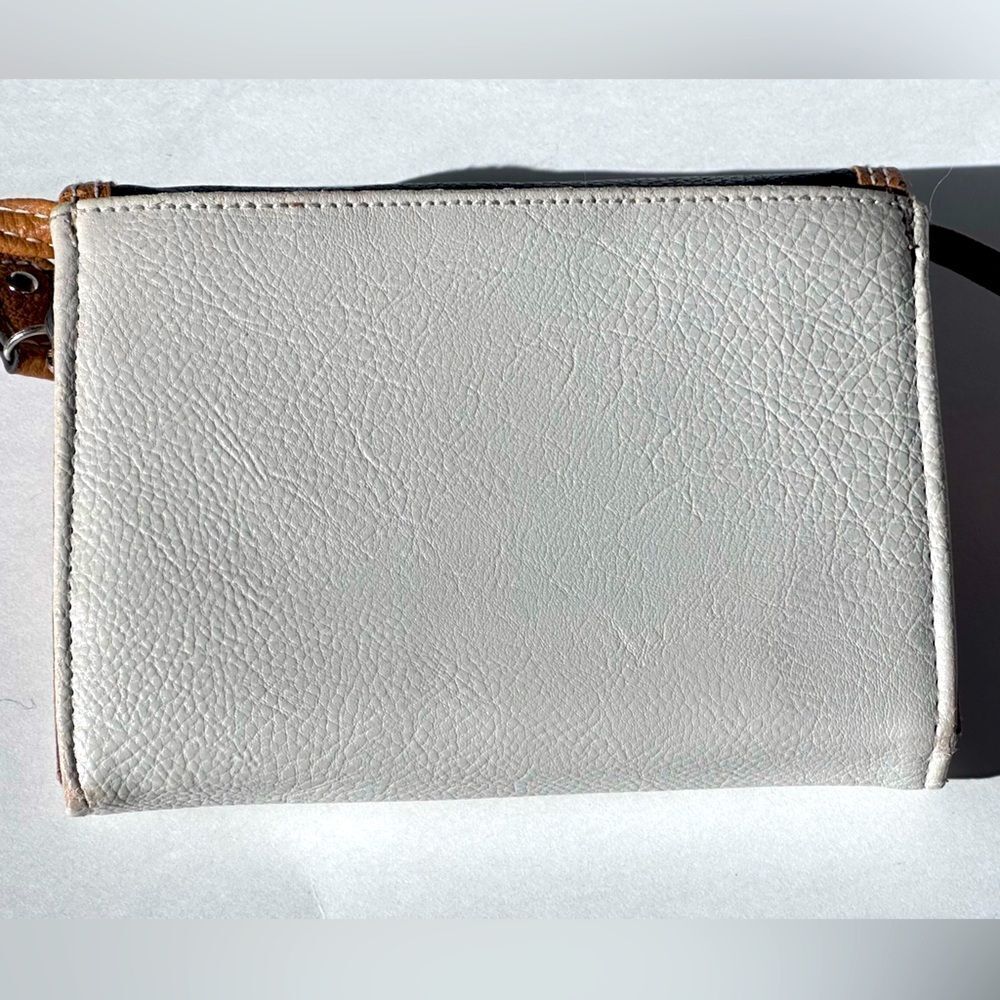 ROSETTI Black and Tan Crossbody Purse Removable Strap Clutch Gold Accents - Picture 5 of 13